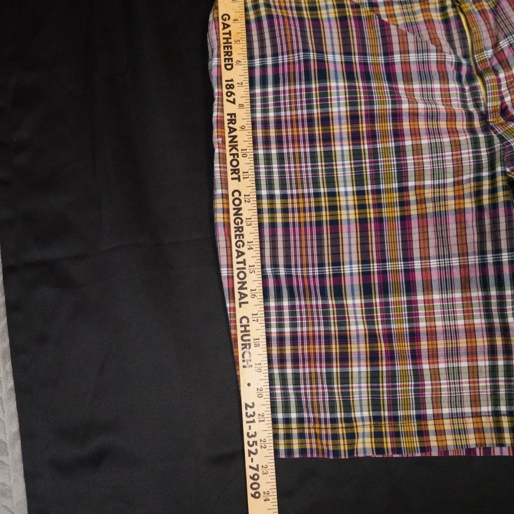 Polo Ralph Lauren Shorts Mens 42 Multi Plaid Vintage Madras Cotton Flat‎ Front
